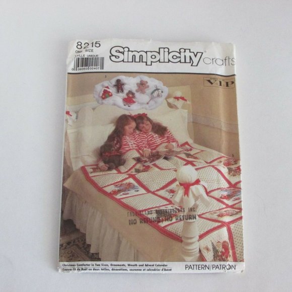 Vintage Sewing Pattern Christmas Comforter SIMPLICITY Crafts 8215, 1987 - Picture 5 of 6